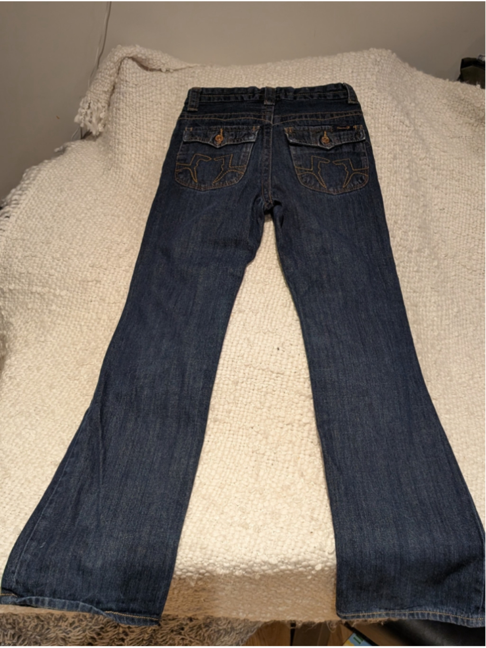 700 - Seven7 Y2K Dark Wash Bootcut Jeans Contrast Stitch 28/29 - Picture 3 of 13